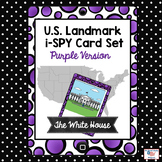 U.S. Landmark i-Spy Matching Cards in Purple Polka Dots