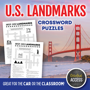 Preview of U.S. Landmarks Crossword Puzzles: Road Trip or Classroom Activity