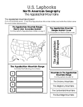 U.S. Lapbooks (North American Geography) - The Appalachian Mountains