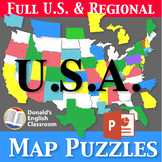 USA Map Puzzles Regions States Capitals and Abbreviations 