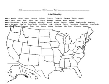 Preview of U.S. Map Quizzes with Quizlet Practice Maps