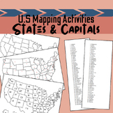 U.S Mapping Activity- States & Capitals- Blank Map included