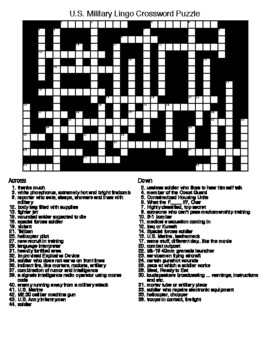 U S Military Jargon Crossword and Word Search 1 by Lonnie Jones Taylor