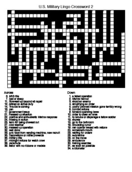 U S Military Jargon Crossword and Word Search 2 by Lonnie Jones Taylor