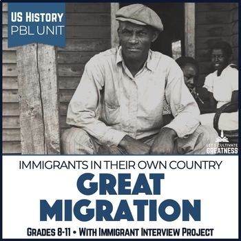 Preview of US Mini PBL Unit African American Great Migration with Interview Project