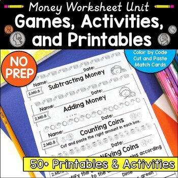 Preview of U.S. Money Worksheets, Games, and Printables Bundle