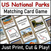 U.S. National Parks Memory Matching Card Game | Just Print