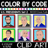 U. S. PRESIDENTS Color by Number or Code Clip Art - Set 2