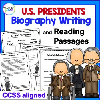 Preview of U.S. PRESIDENTS DAY Biography Research Template Project & READING PASSAGES