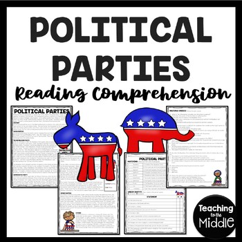Preview of U.S. Political Parties Reading Comprehension Worksheet Republican vs. Democrat