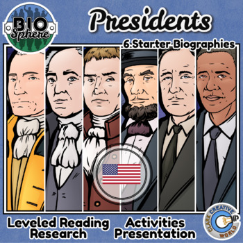 Preview of U.S. President Biographies - Reading, Digital INB, Slides & Activities
