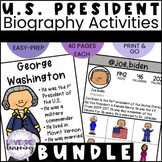 US President Biography Activities Bundle for Kindergarten 