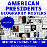 U.S. Presidents Classroom Posters Bulletin Board Wall Decor Set