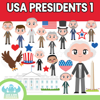 Preview of U.S. Presidents Clipart - Pack 1 (Lime and Kiwi Designs)