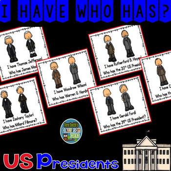 Preview of U.S. Presidents I Have Who Has Card Game Perfect for Presidents Day 
