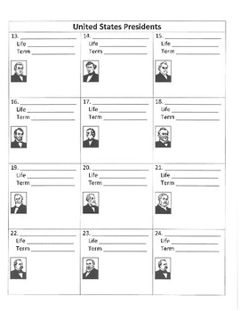 list of presidents and vice presidents in order printable