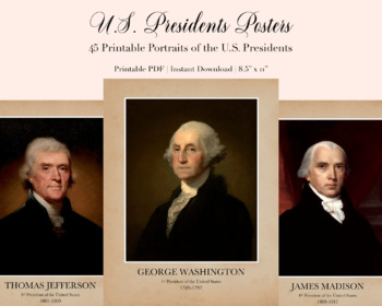 Preview of U.S. Presidents Portrait Posters (2021 Updated!)