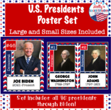 U.S. Presidents Posters/Bulletin Board Set- Two Sizes Available