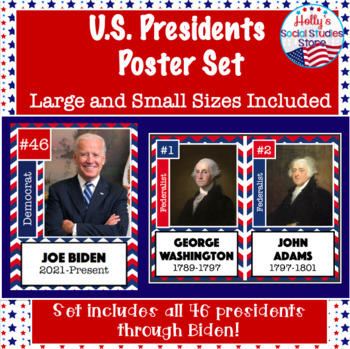 Preview of U.S. Presidents Posters/Bulletin Board Set- Two Sizes Available