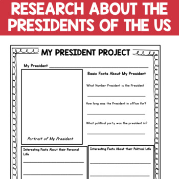 president research project 2nd grade