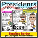 U.S. Presidents Timeline Bundle with Border & Cryptograms