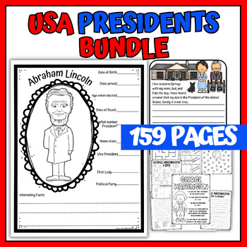 Preview of U.S. Presidents Unit Study for President's Day: Coloring, Research, Writing