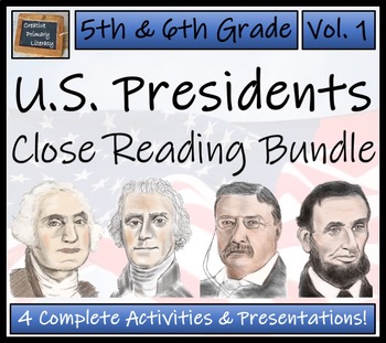 Preview of U.S. Presidents Volume 1 Close Reading Comprehension Bundle | 5th & 6th Grade