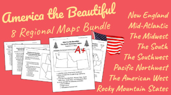 Preview of U.S. Regional Maps Bundle from New England to the Pacific Northwest!