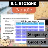 U.S. Regions Bundle: Graphic Organizer, Jeopardy Game, & Test