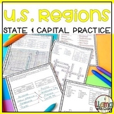 50 States and Capitals Activities by US Regions - Puzzles 