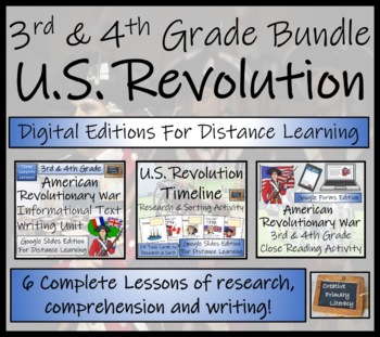 Preview of U.S. Revolution Timeline & Activity Bundle Digital & Print | 3rd & 4th Grade