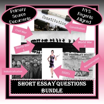 Preview of U.S. SHORT ESSAY QUESTIONS BUNDLE - 7 SEPARATE SETS - SAVE OVER 30%