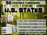 U.S. STATES - 50 Printable front/back FLASHCARDS