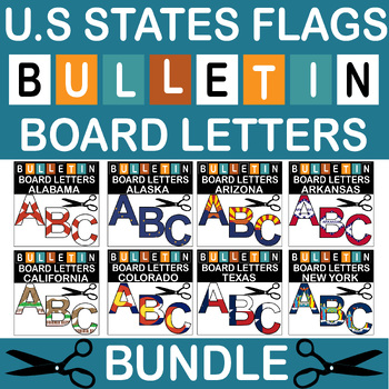 Preview of U.S STATES FLAGS BULLETIN BOARD LETTERS BUNDLE