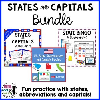 Preview of U.S. State Abbreviations and Capitals Bundle