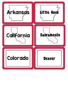 U.S. States & Capitals Matching Game by The Book is Always Better