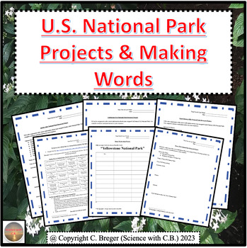 Preview of U.S. States National Parks Projects & Making Words Bundle!