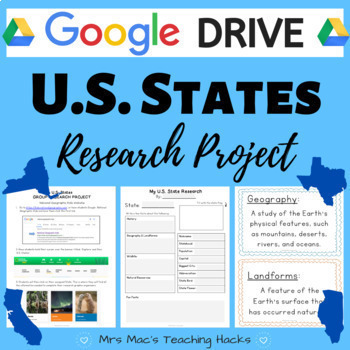 Preview of U.S. States Research Project