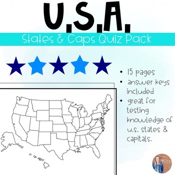 Preview of U.S. States and Capitals Quiz Pack