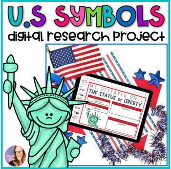 Preview of U.S Symbols Digital Research Project for Google Slides