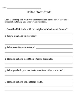 Preview of U.S. Trade Map questions