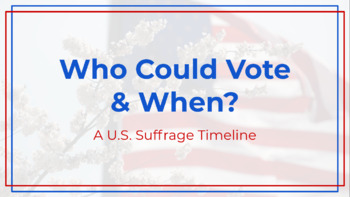 Preview of U.S. Voting Rights (Suffrage) Timeline - SLIDESHOW! 