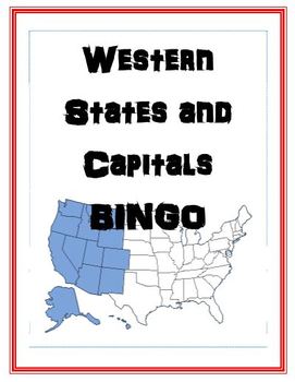 Preview of U.S. Western States and Capitals Bingo