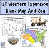 U.S. Westward Expansion and Acquisition Blank Map and Key;