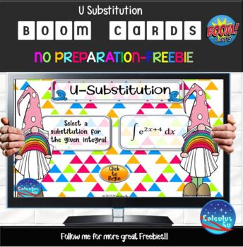 Preview of U-Substitution - 25 Boom Cards - FREEBIE