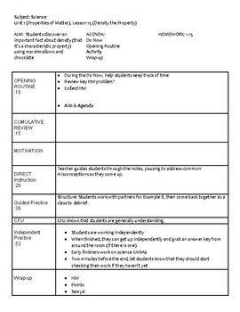 Preview of U1,L15: Density the Property | Lesson Template, Classwork, Homework | MS Science