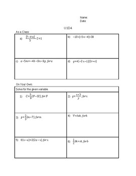unit 1 equations and inequalities homework 4 absolute value