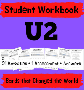 Preview of U2 Music Workbook - Bands that Changed the World - St Patricks Day Resource