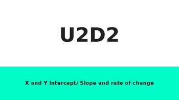 Preview of U2D2  Bellringer/ Daily plans