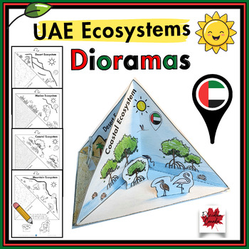 Preview of UAE (United Arab Emirates) Ecosystems Dioramas Cut and Paste Activity